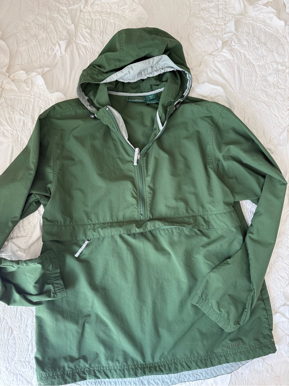 Lands' End Olive Green Windbreaker Pullover Jacket
